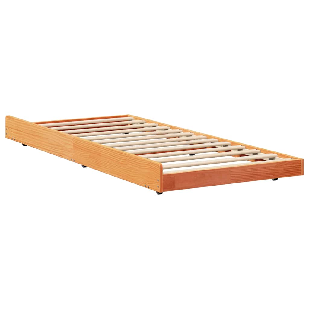 Bettrahmen Wachsbraun 75 x 190 cm Massives Kiefernholz