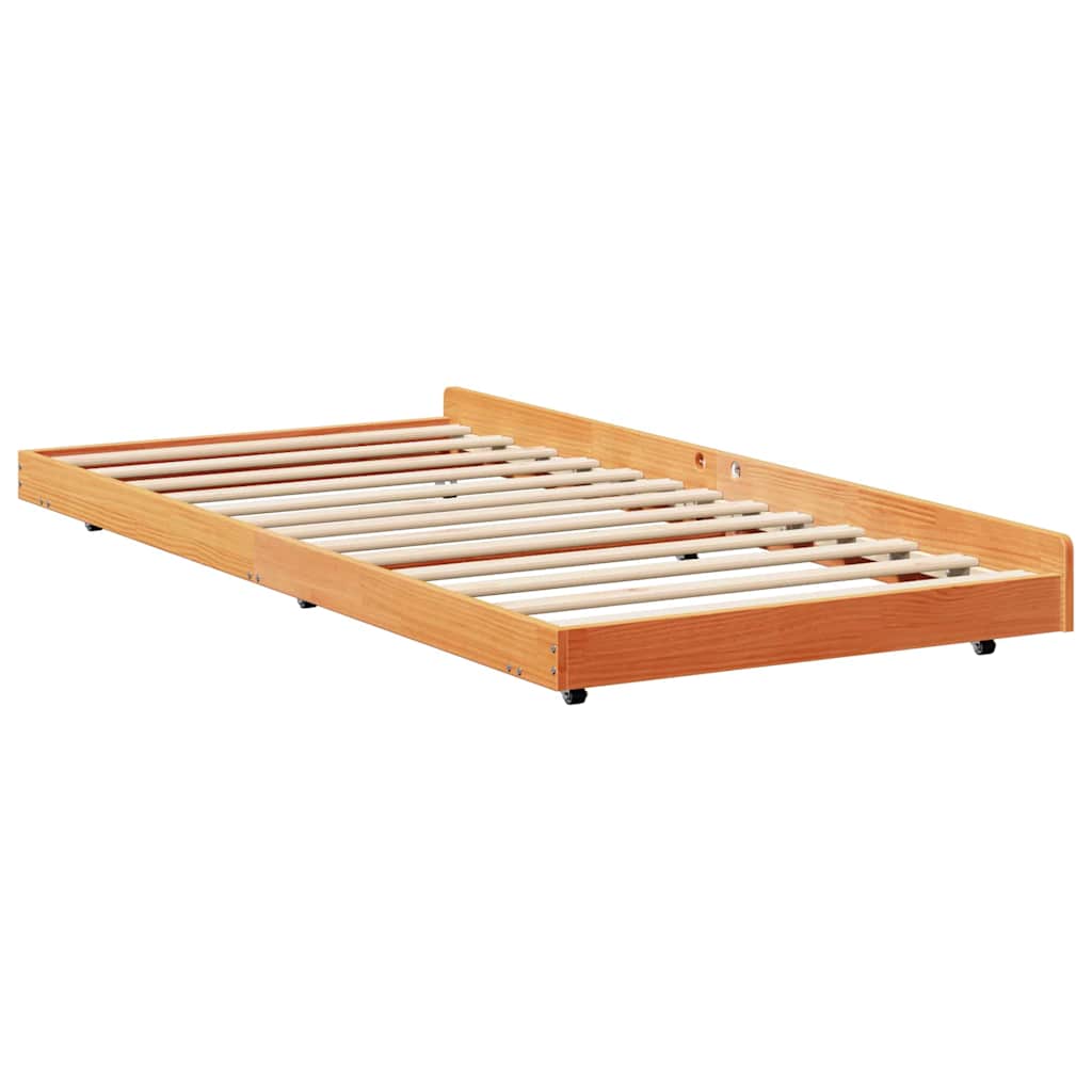 Bettrahmen Wachsbraun 75 x 190 cm Massives Kiefernholz