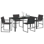 Garten Essgruppe 5 pcs Schwarz 160 x 80 x 73 cm