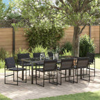 Garten Essgruppe 9 pcs Schwarz 200 x 80 x 73 cm