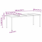 Garten Essgruppe 9 pcs Schwarz 200 x 80 x 73 cm