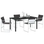 Garten Essgruppe 5 pcs Weiß Textilene und Stahl