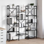 Bücherregal Schwarz Eichen-Optik 156 x 25 x 167 cm