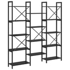 Bücherregal Schwarz Eichen-Optik 156 x 25 x 167 cm
