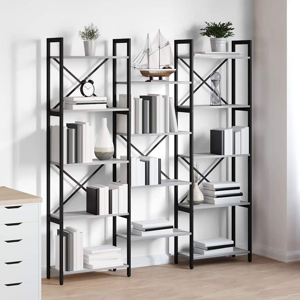 Bücherregal Grau Sonoma 156 x 25 x 167 cm Holzwerkstoff