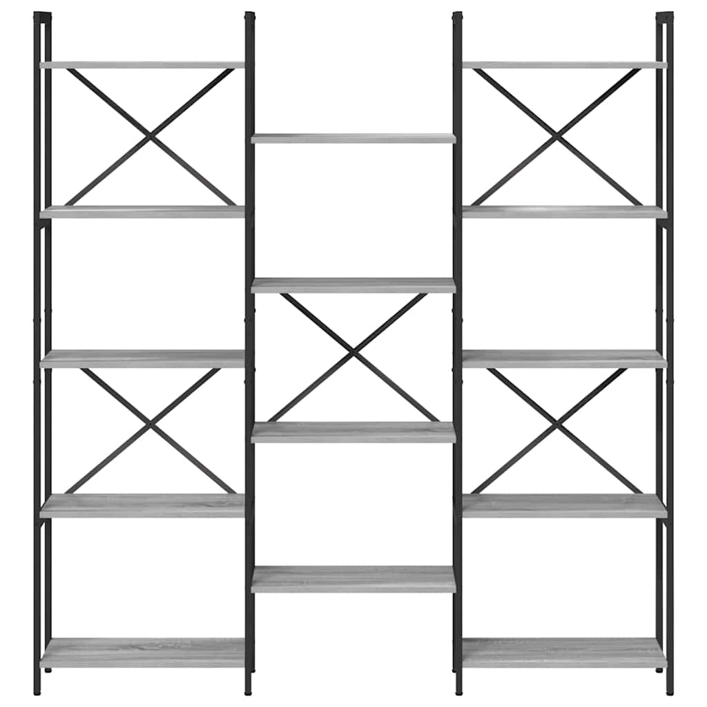 Bücherregal Grau Sonoma 156 x 25 x 167 cm Holzwerkstoff