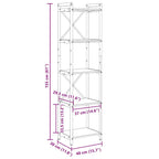 Bücherregal Schwarz Eichen-Optik 40 x 30 x 155 cm Holzwerkstoff