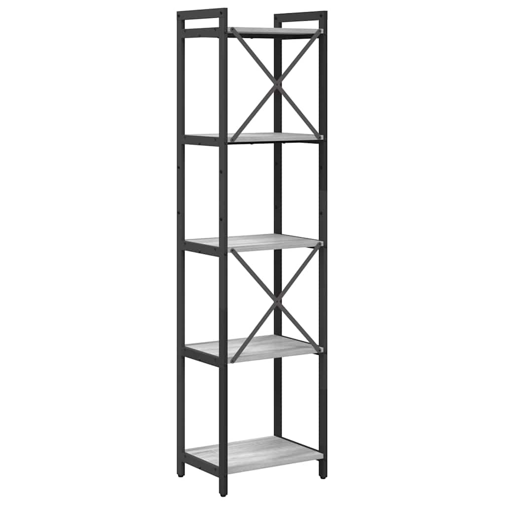 Bücherregal Grau Sonoma 40 x 30 x 155 cm Holzwerkstoff