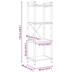 Bücherregal Geräucherte Eiche 40 x 30 x 119 cm Holzwerkstoff