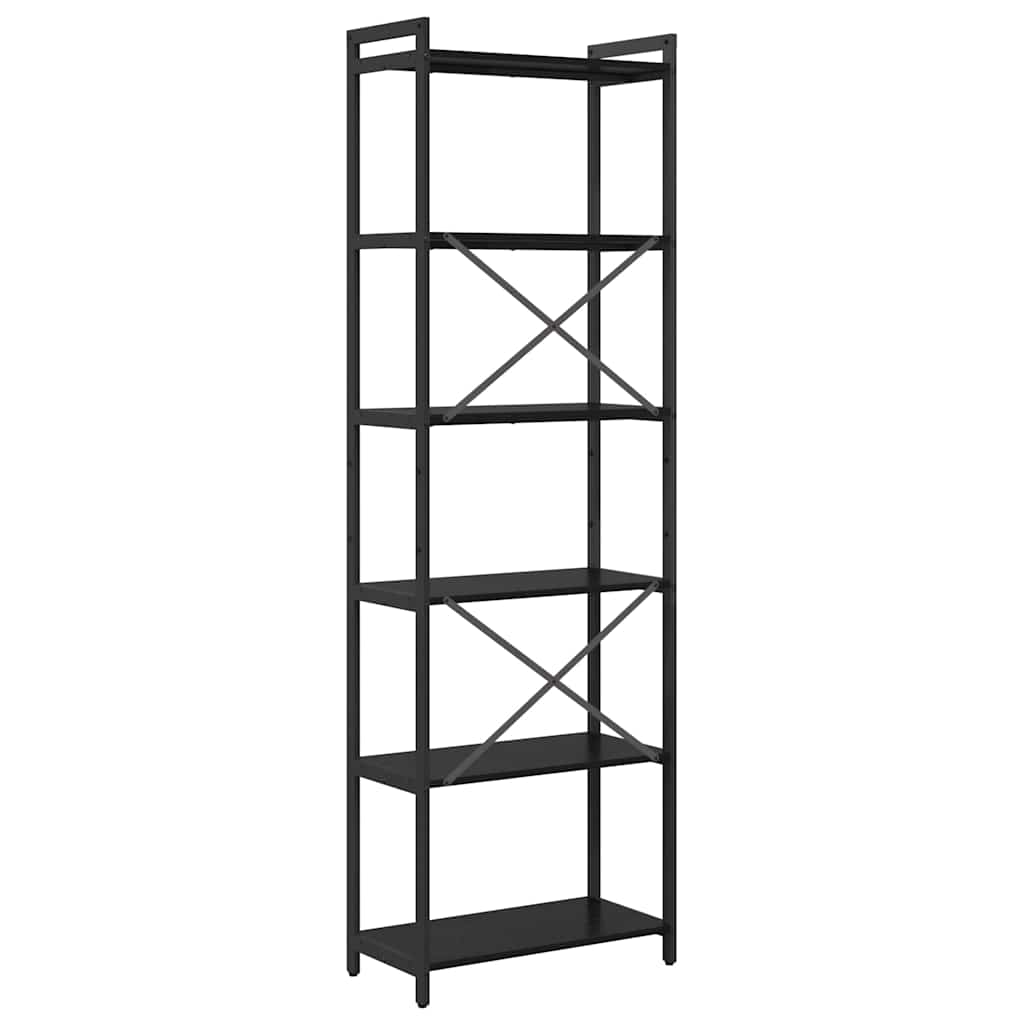 Bücherregal Schwarz Eichen-Optik 60 x 30 x 189,5 cm