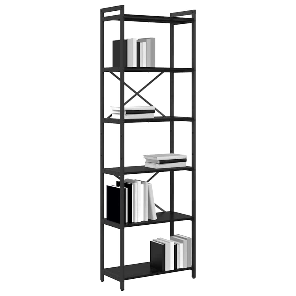 Bücherregal Schwarz Eichen-Optik 60 x 30 x 189,5 cm