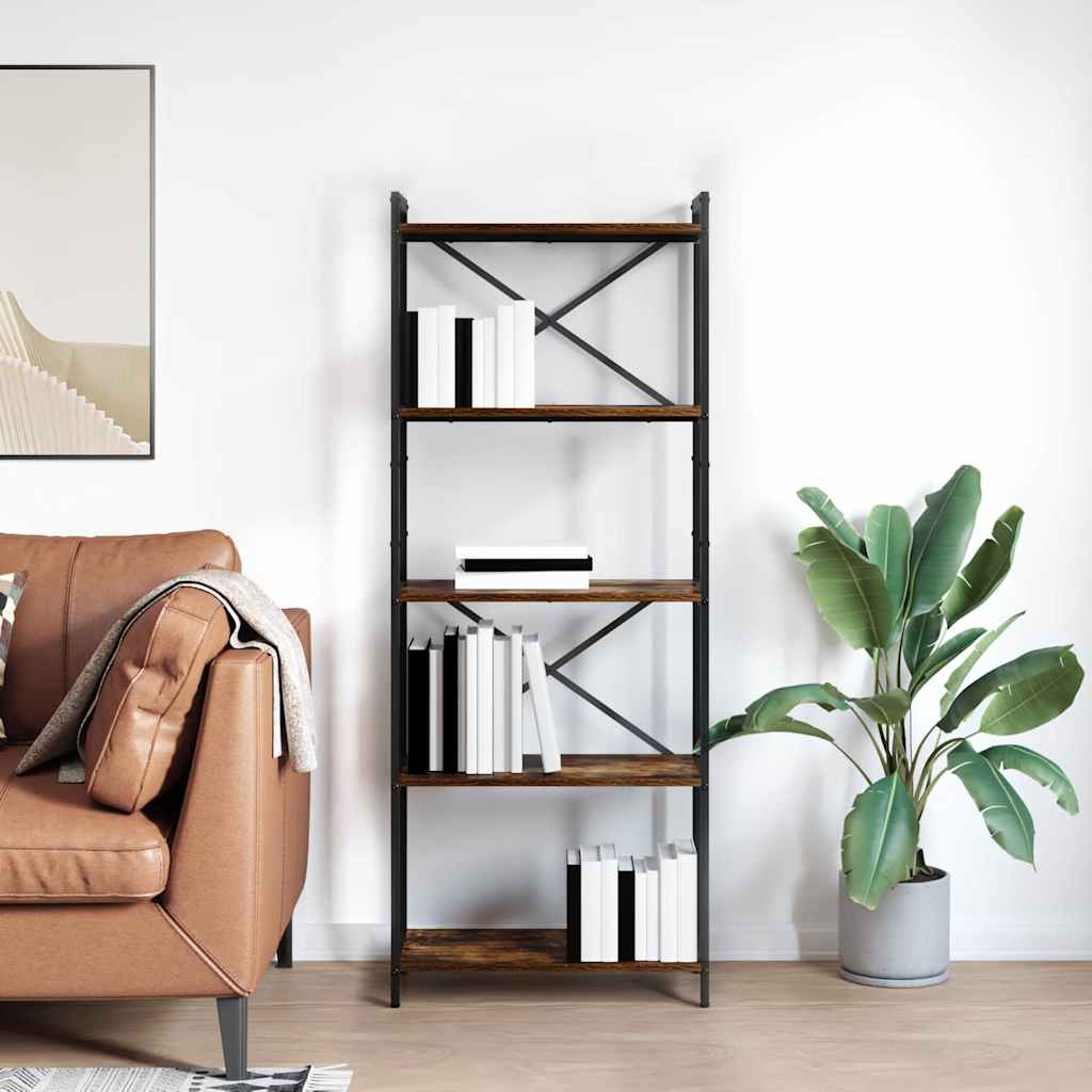 Bücherregal Geräucherte Eiche 60 x 30 x 155 cm Holzwerkstoff