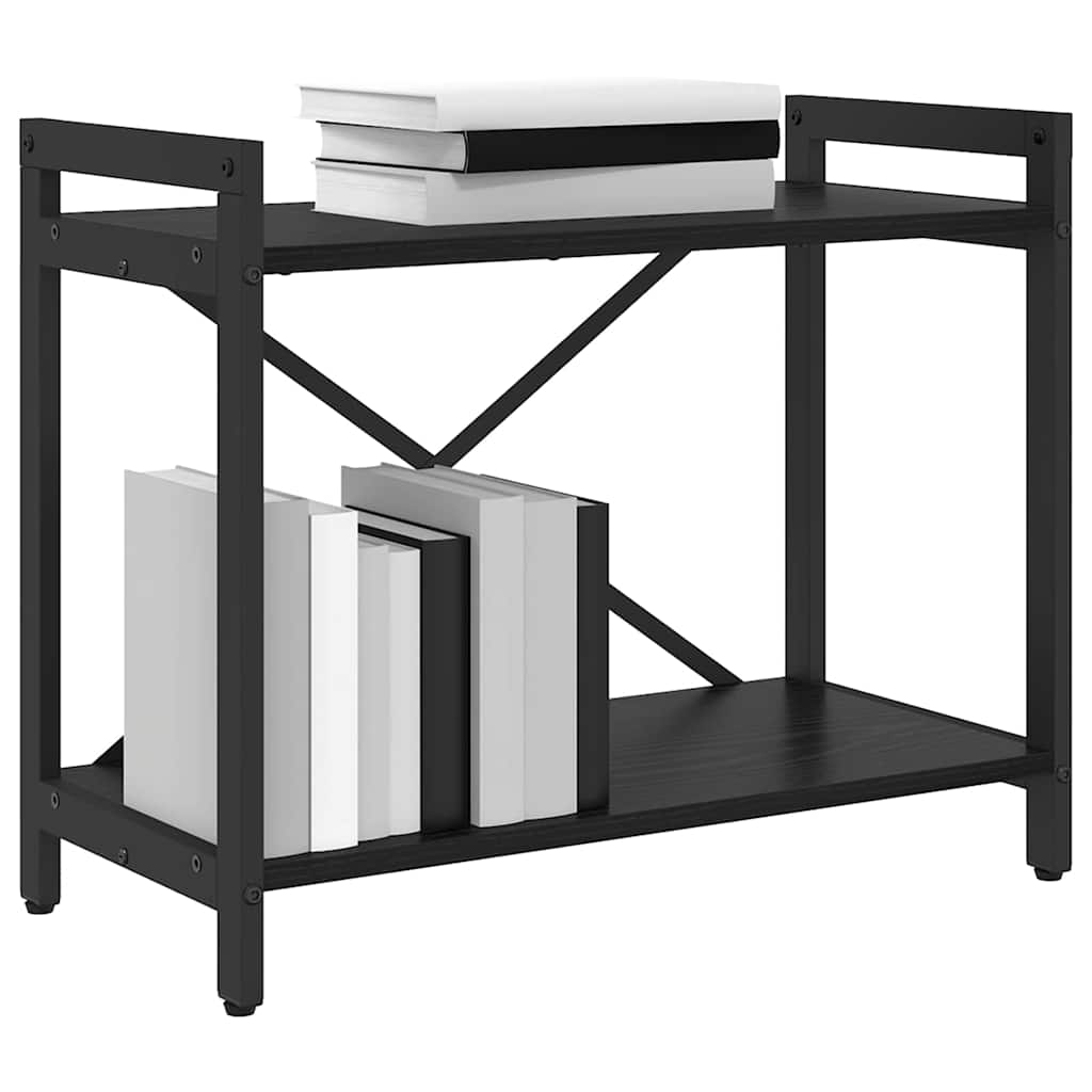 Bücherregal Schwarz Eichen-Optik 60 x 30 x 50 cm Holzwerkstoff