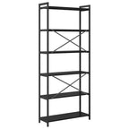 Bücherregal Schwarz Eichen-Optik 80 x 30 x 189,5 cm