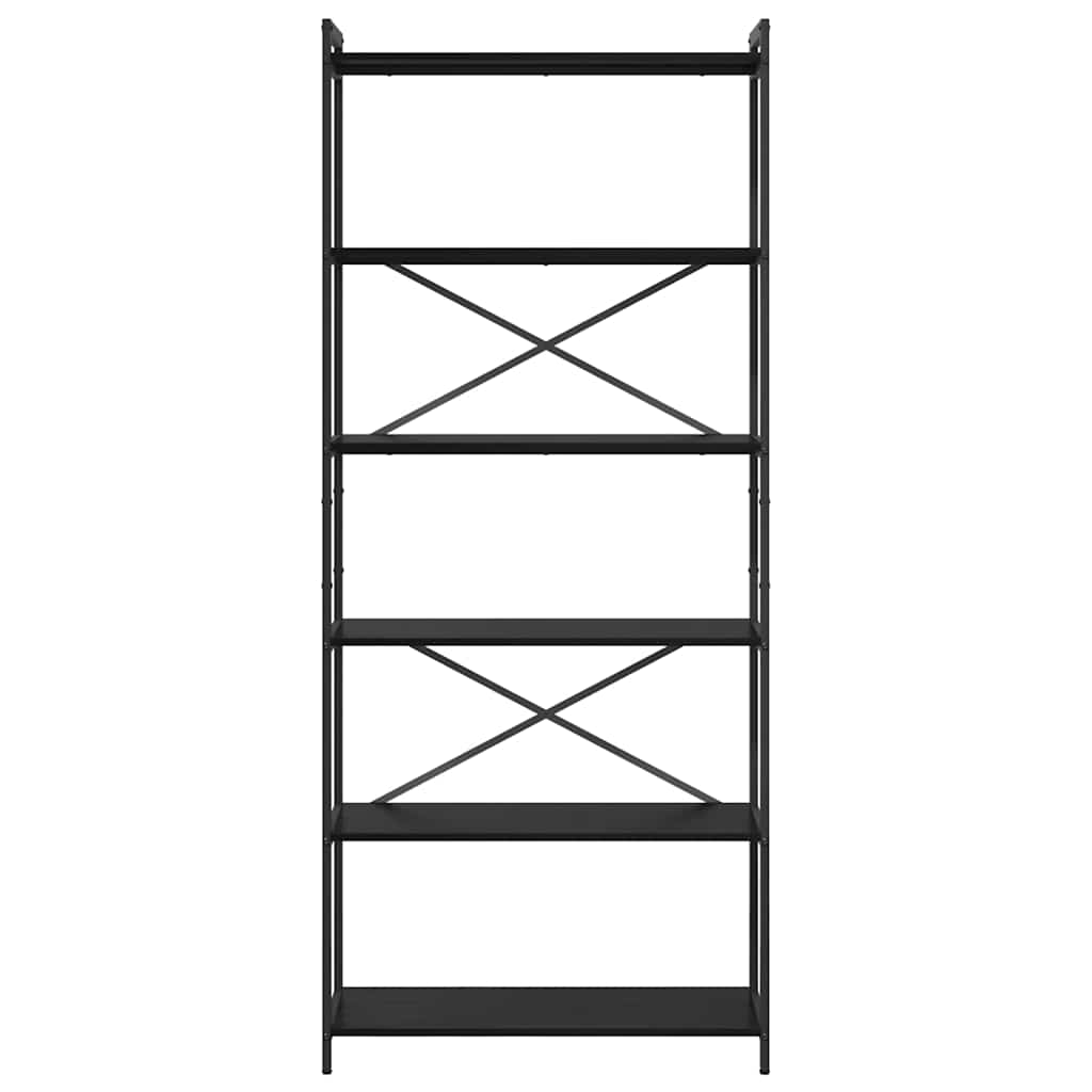 Bücherregal Schwarz Eichen-Optik 80 x 30 x 189,5 cm