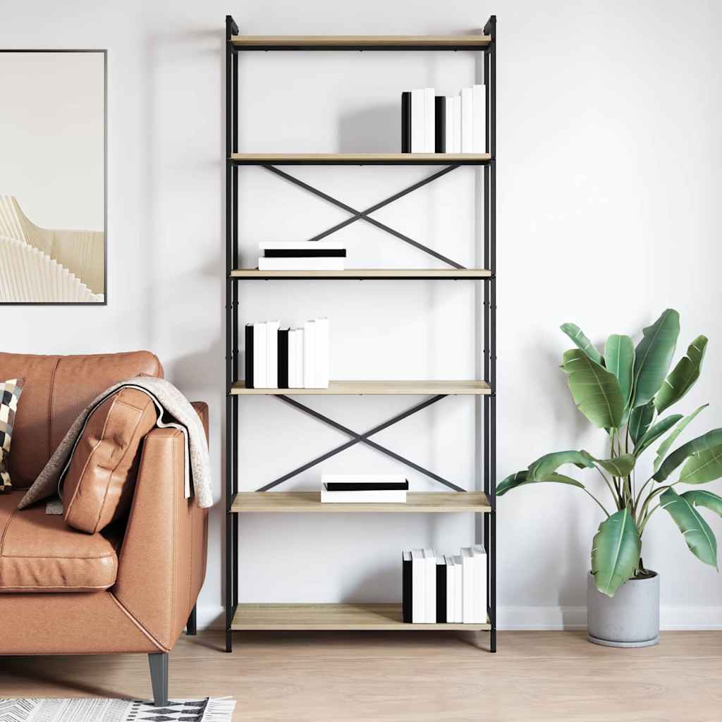 Bücherregal Sonoma-Eiche 80 x 30 x 189,5 cm Holzwerkstoff