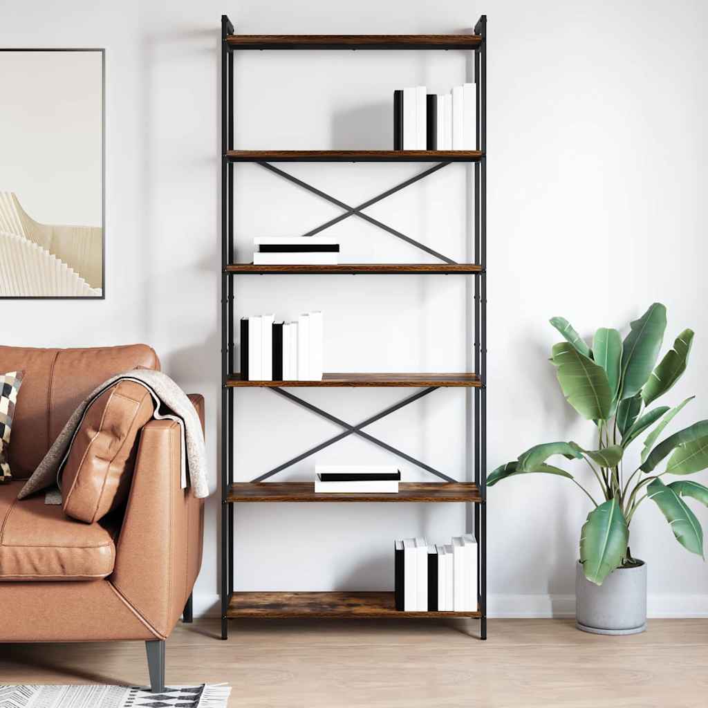 Bücherregal Geräucherte Eiche 80 x 30 x 189,5 cm Holzwerkstoff