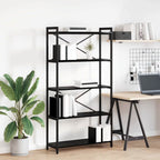 Bücherregal Schwarz Eichen-Optik 80 x 30 x 155 cm Holzwerkstoff