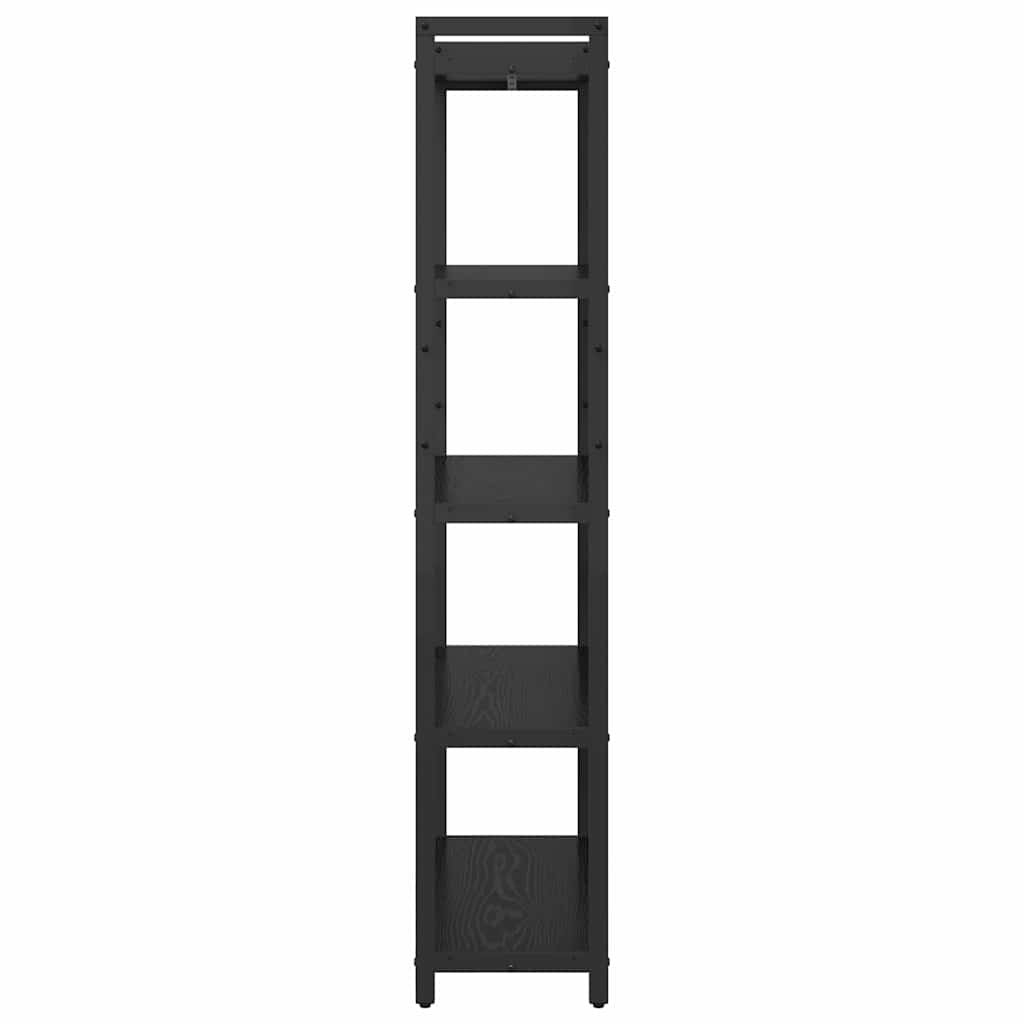 Bücherregal Schwarz Eichen-Optik 80 x 30 x 155 cm Holzwerkstoff