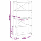 Bücherregal Geräucherte Eiche 80 x 30 x 155 cm Holzwerkstoff