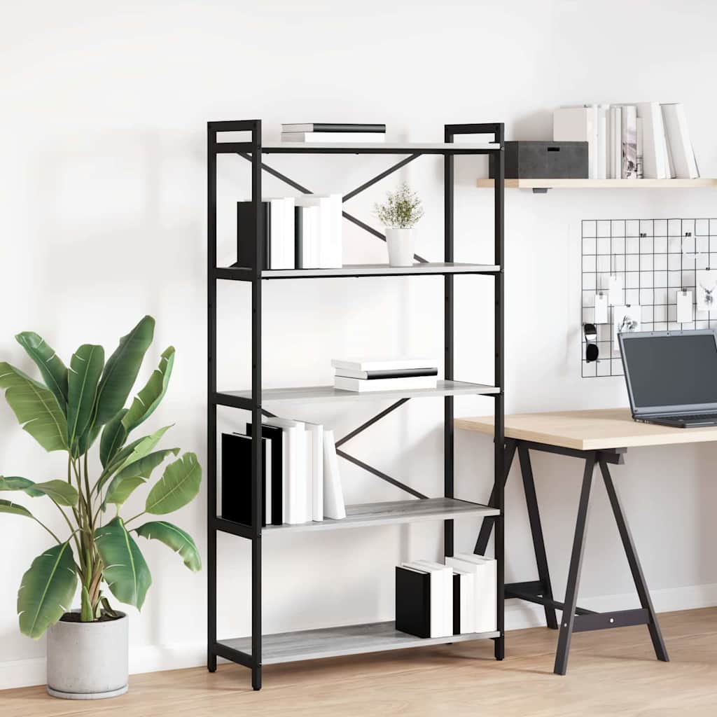 Bücherregal Grau Sonoma 80 x 30 x 155 cm Holzwerkstoff