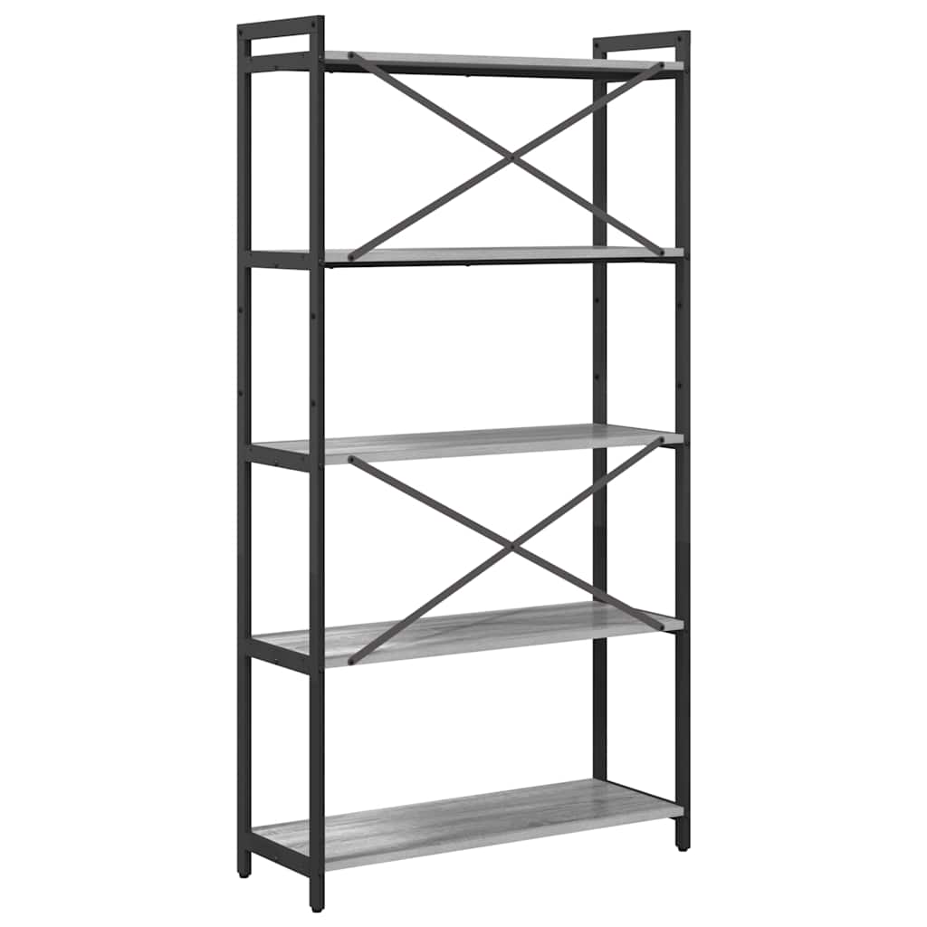 Bücherregal Grau Sonoma 80 x 30 x 155 cm Holzwerkstoff