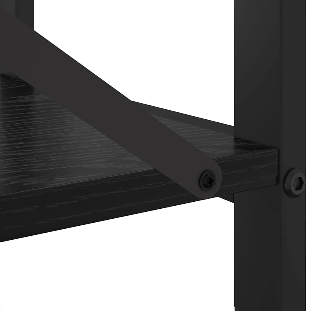 Bücherregal Schwarz Eichen-Optik 80 x 30 x 50 cm Holzwerkstoff