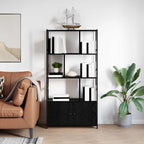Bücherregal Schwarz Eichen-Optik 80 x 30 x 155,5 cm