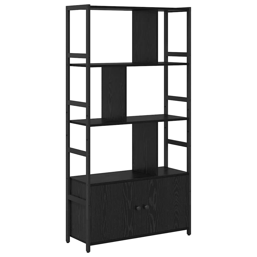 Bücherregal Schwarz Eichen-Optik 80 x 30 x 155,5 cm