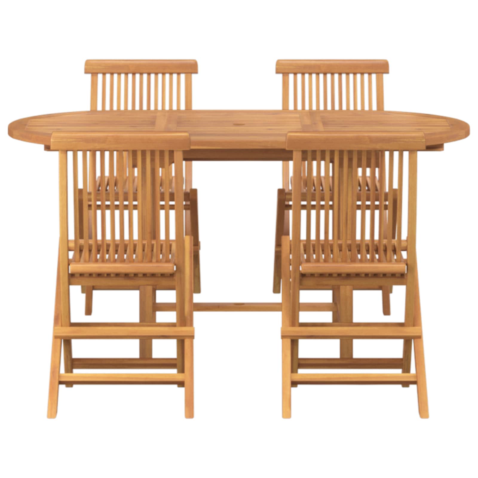 Garten Essgruppe 5 pcs Braun Massivholz Teak