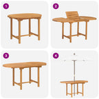 Garten Essgruppe 5 pcs Braun Massivholz Teak