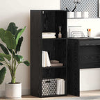 Bücherregal Schwarz Eichen-Optik 40 x 30 x 114 cm Holzwerkstoff