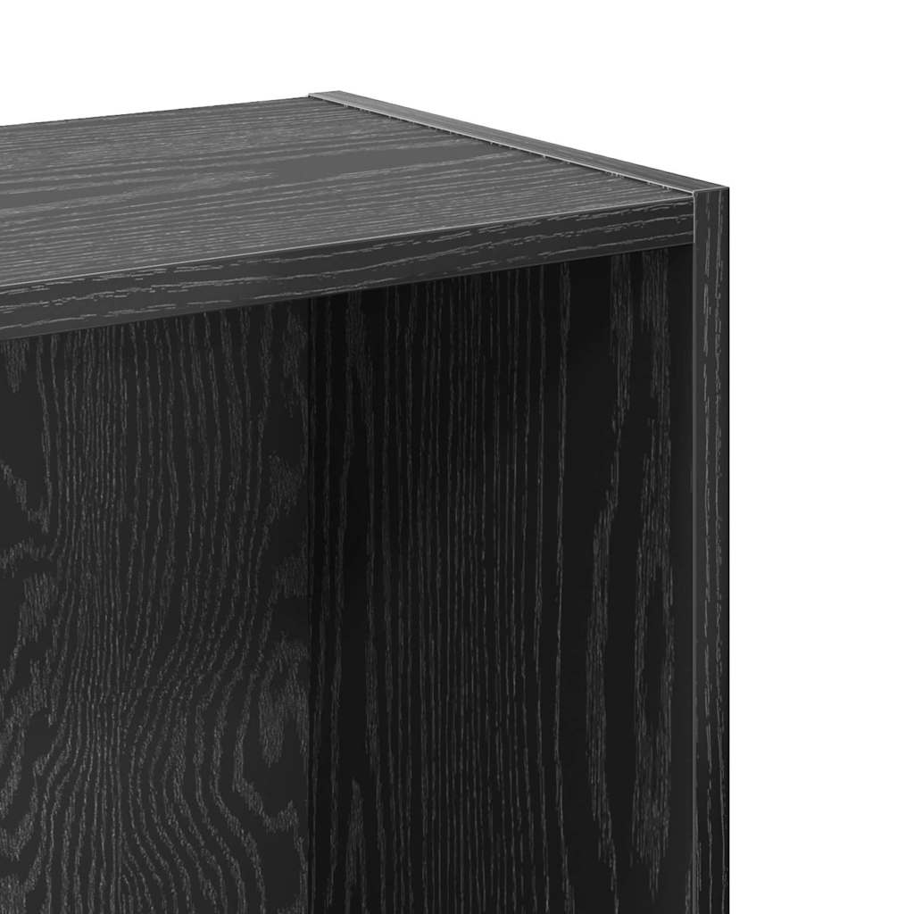Bücherregal Schwarz Eichen-Optik 80 x 24 x 76 cm Holzwerkstoff