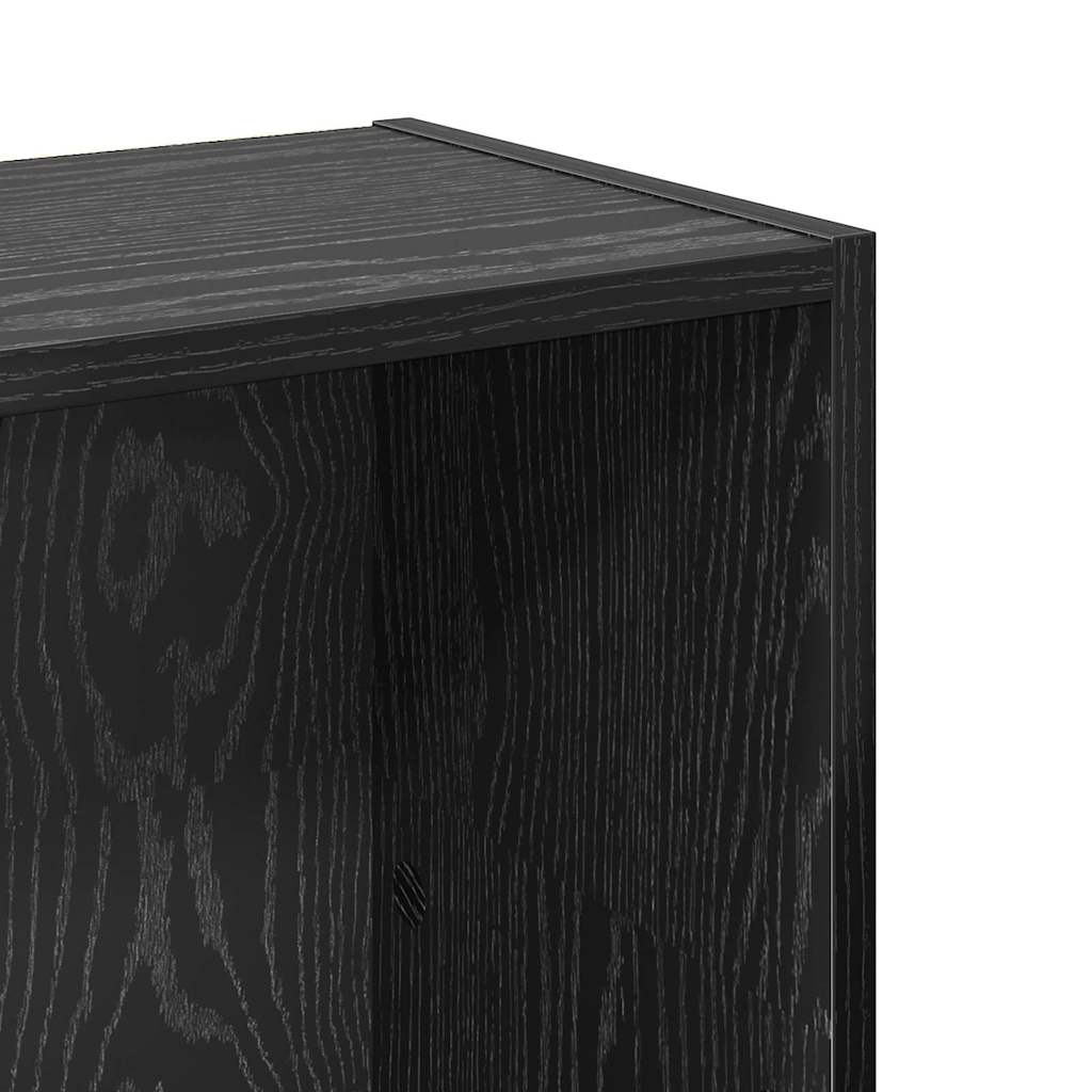 Bücherregal Schwarz Eichen-Optik 80 x 24 x 109 cm Holzwerkstoff
