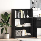 Bücherregal Schwarz Eichen-Optik 80 x 24 x 109 cm Holzwerkstoff