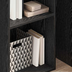 Bücherregal Schwarz Eichen-Optik 40 x 30 x 152 cm Holzwerkstoff