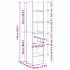 Bücherregal Altholz 40 x 35 x 180 cm Holzwerkstoff