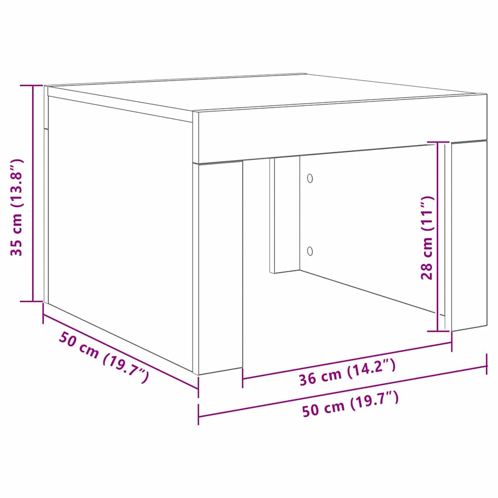 Couchtisch Artisan-Eiche 50 x 50 x 35 cm Holzwerkstoff