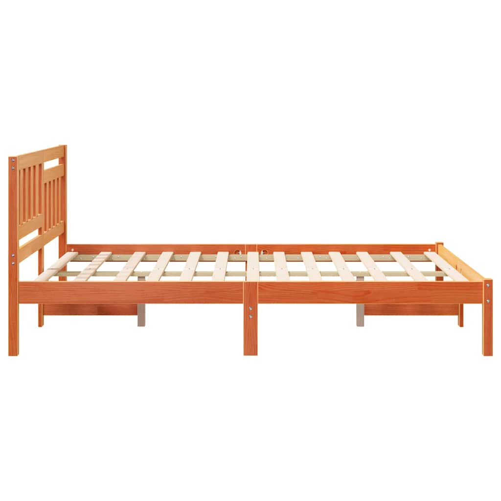 Bettrahmen Wachsbraun 120 x 200 cm Massives Kiefernholz