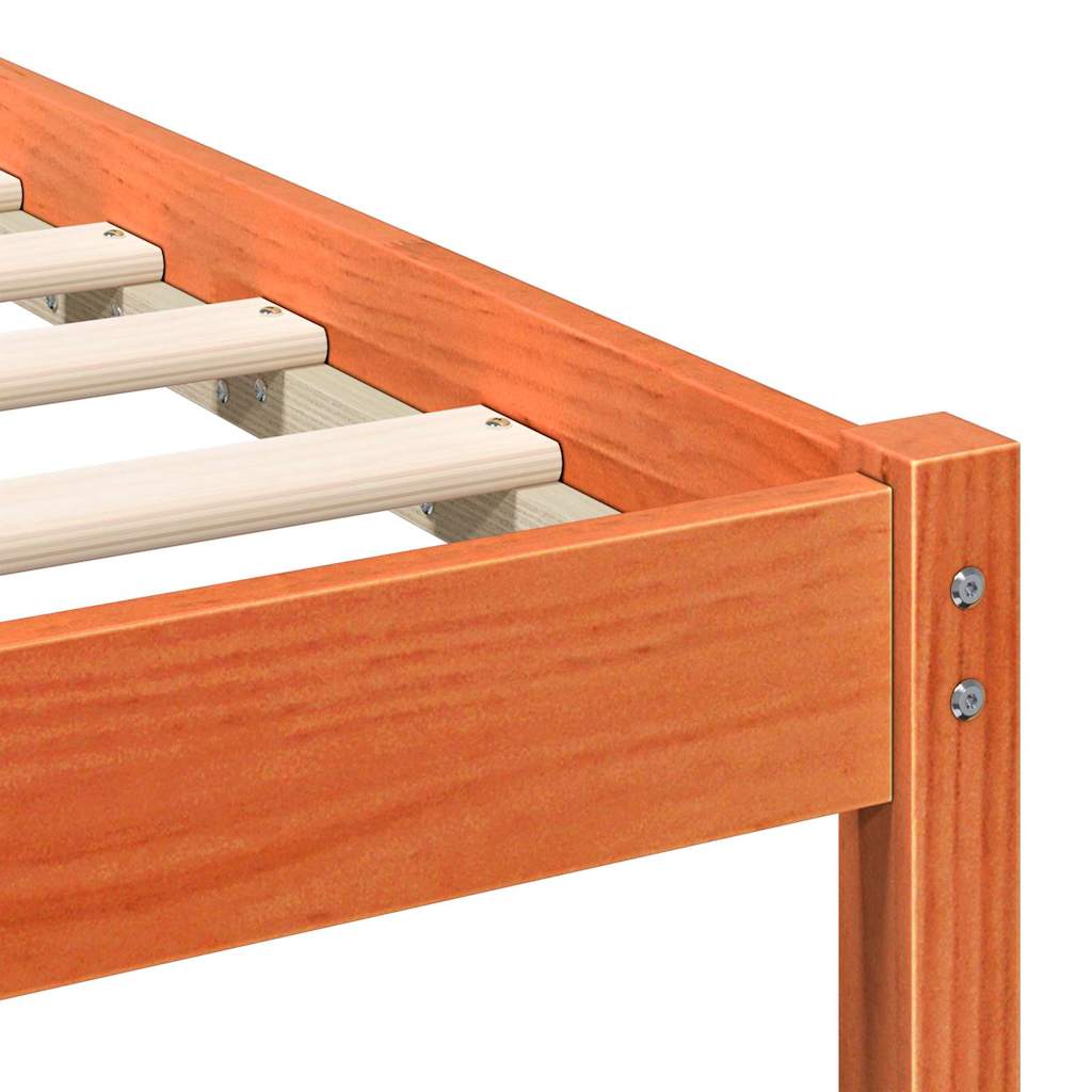 Bettrahmen Wachsbraun 90 x 190 cm Massives Kiefernholz