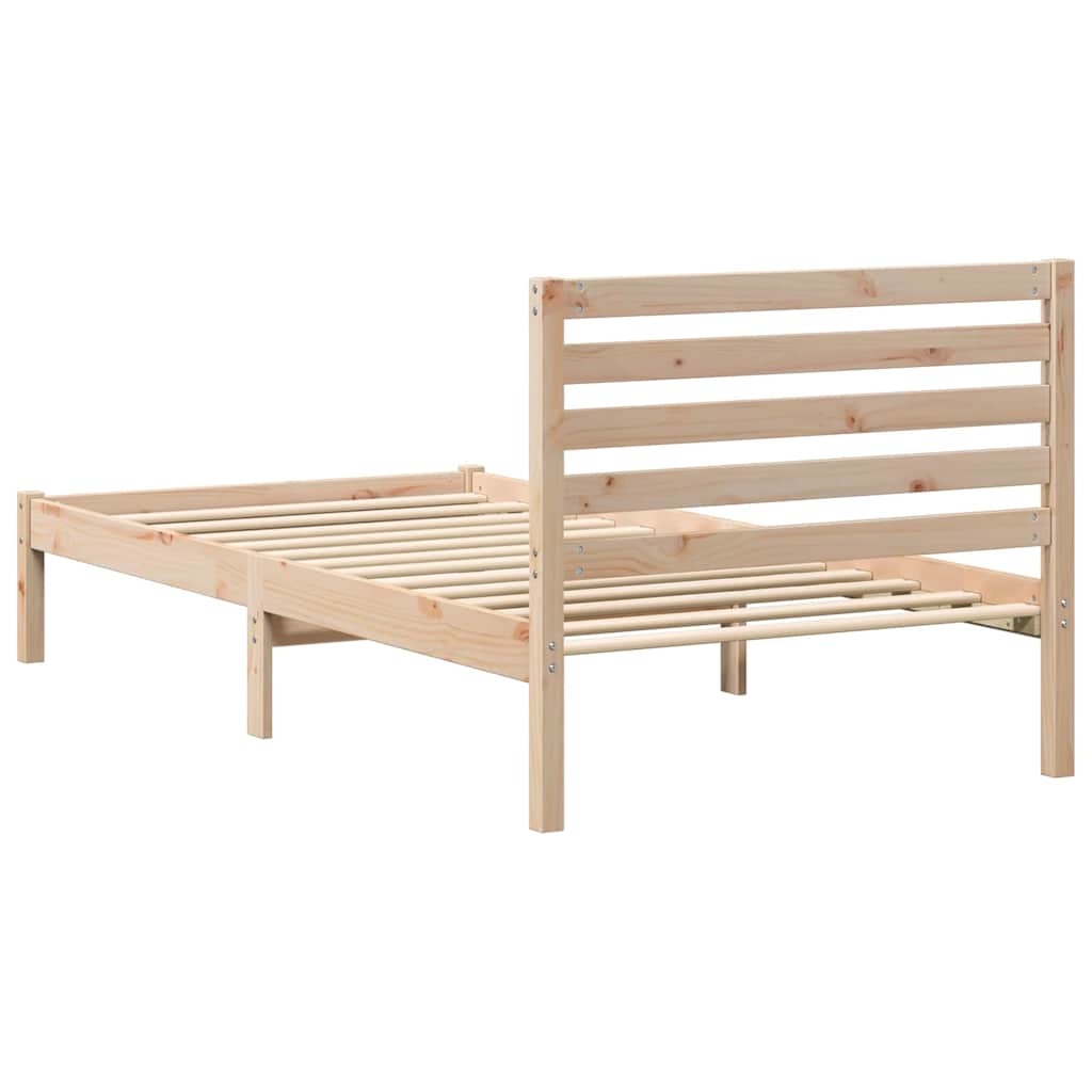 Bettrahmen mit Kopfteil Braun 80 x 200 cm Massives Kiefernholz