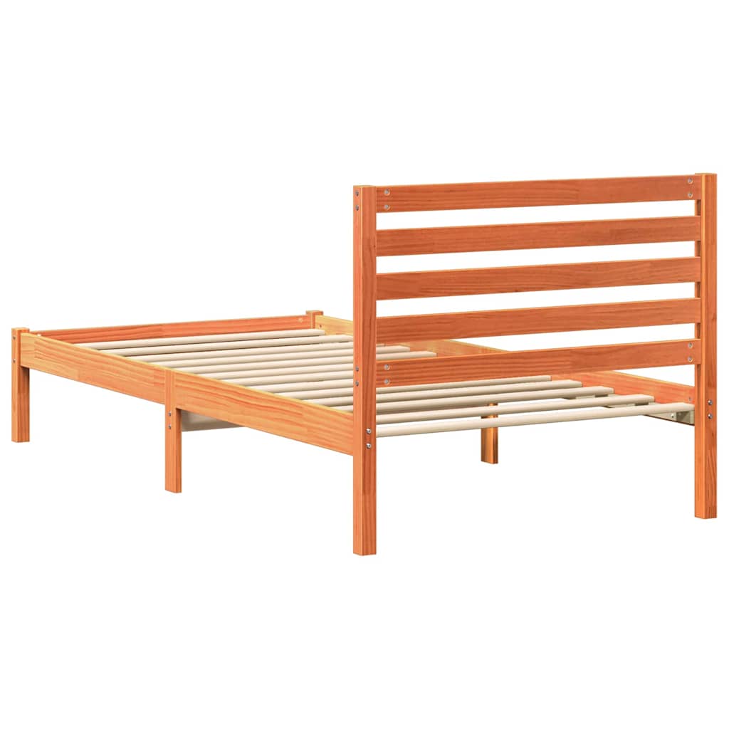 Bettrahmen Wachsbraun 90 x 200 cm Massives Kiefernholz
