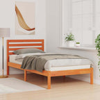 Bettrahmen Wachsbraun 75 x 190 cm Massives Kiefernholz