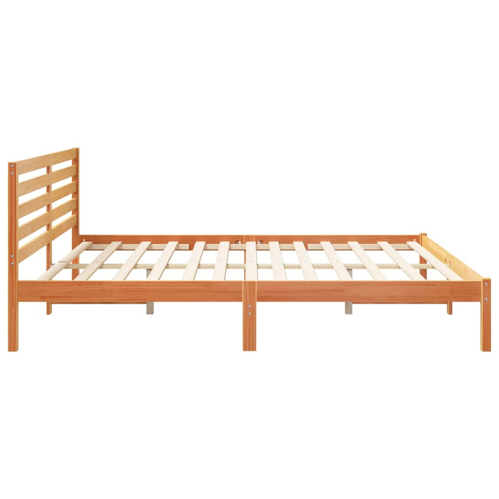 Bettrahmen Wachsbraun 200 x 200 cm Massives Kiefernholz