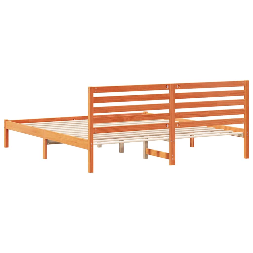 Bettrahmen Wachsbraun 180 x 200 cm Massives Kiefernholz