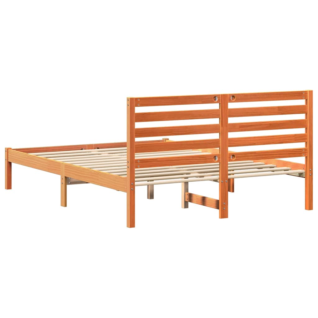 Bettrahmen Wachsbraun 120 x 200 cm Massives Kiefernholz