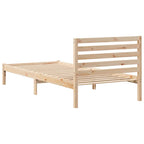 Bettrahmen mit Kopfteil Braun 100 x 210 cm Massives Kiefernholz