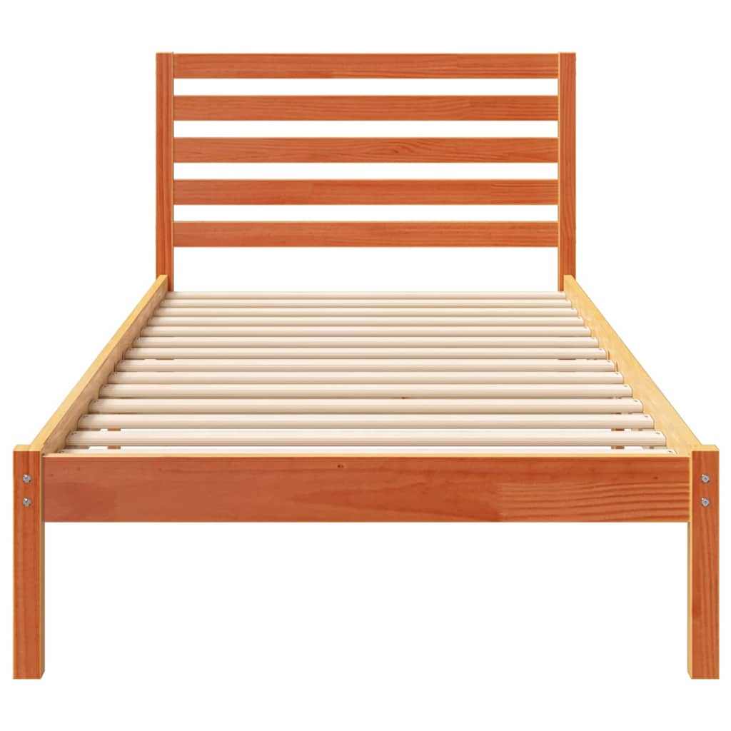 Bettrahmen Wachsbraun 100 x 210 cm Massives Kiefernholz