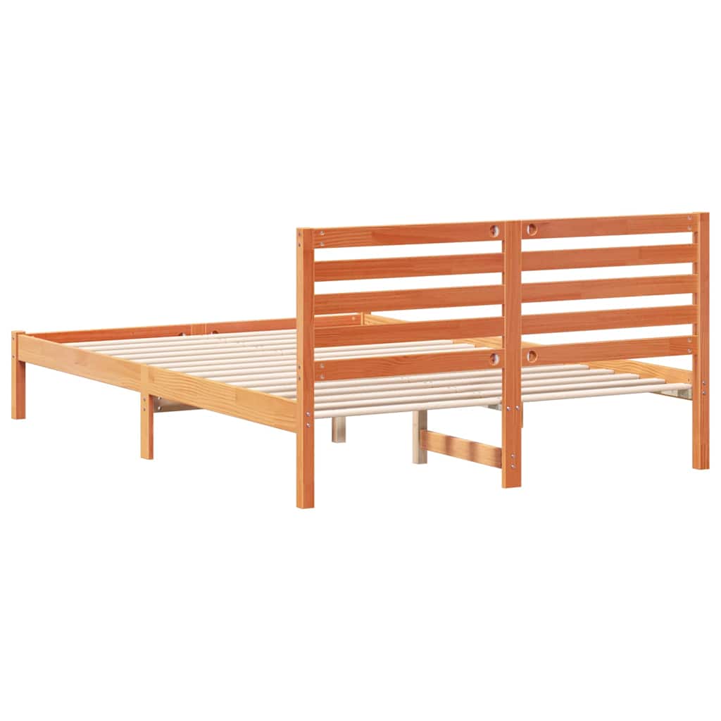 Bettrahmen Wachsbraun 140 x 210 cm Massives Kiefernholz