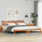 Bettrahmen Wachsbraun 180 x 210 cm Massives Kiefernholz